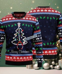 Nurse Medical Stethoscope Xmas Tree Ugly Christmas Sweater Naughty