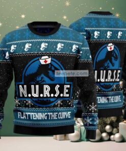 Nurse T Rex Ugly Christmas Sweater Blue Matching Nurse T Rex Ugly Christmas Sweater Blue Matching