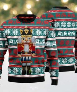 Nutcracker And Drum Ugly Sweater Green Red Party, hoodie, sweater, long sleeve and tank top Nutcracker And Drum Ugly Sweater Green Red Party