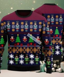 Nutcracker And Xmas Tree Ugly Christmas Sweater Naughty Nutcracker And Xmas Tree Ugly Christmas Sweater Naughty