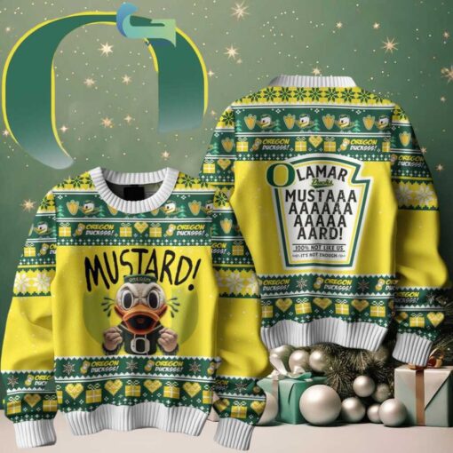 Oregon Ducks Mustard Kendrick Lamar Christmas Ugly Sweater
