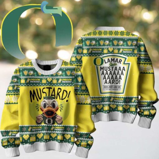 Oregon Ducks Mustard Kendrick Lamar Christmas Ugly Sweater