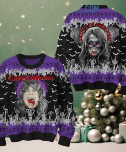 Ozzy Osbourne Prince Of Darkness Merry 2024 Christmas Ugly Sweater