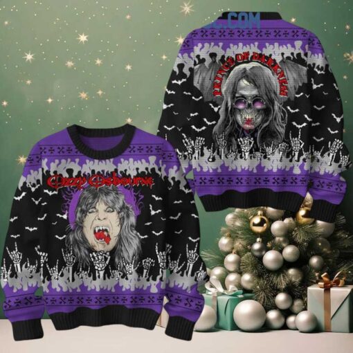 Ozzy Osbourne Prince Of Darkness Merry 2024 Christmas Ugly Sweater