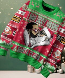 P Diddy I Saw Diddy Kissing Santa Claus Christmas Ugly Sweater