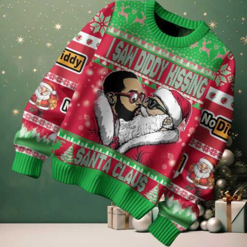 P Diddy I Saw Diddy Kissing Santa Claus Christmas Ugly Sweater