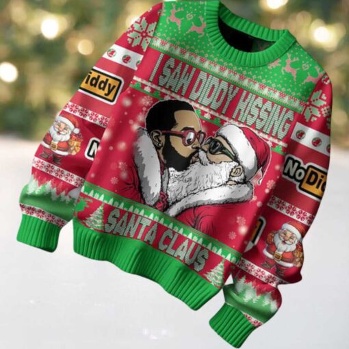 P Diddy I Saw Diddy Kissing Santa Claus Christmas Ugly Sweater
