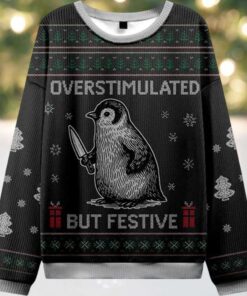 Penguin Overstimulated But Festive Ugly Christmas Sweater Penguin Overstimulated But Festive Ugly Christmas Sweater