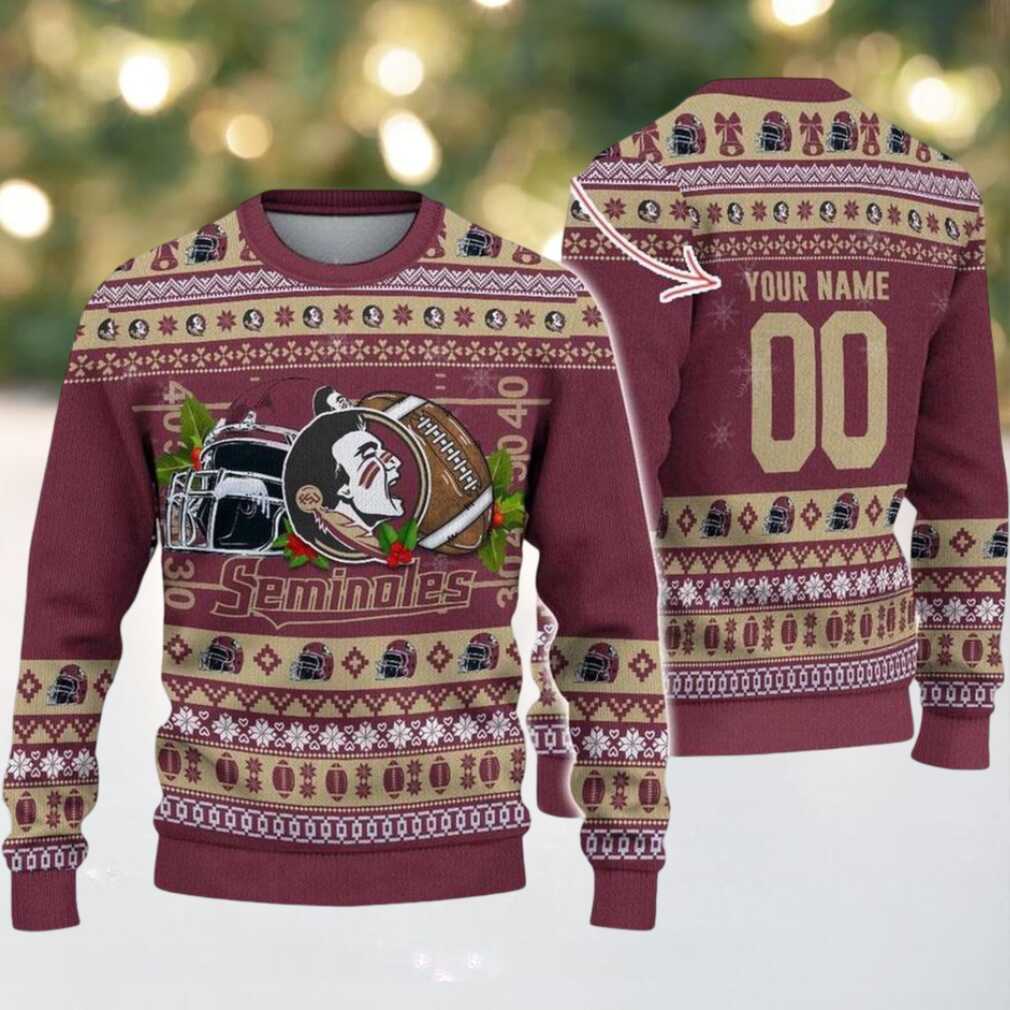 Personalized Florida State Seminoles Logo Football NCAA Ugly Christmas Sweater Personalized Florida State Seminoles Logo Football NCAA Ugly Christmas Sweater