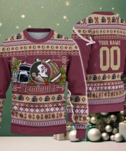 Personalized Florida State Seminoles Logo Football NCAA Ugly Christmas Sweater