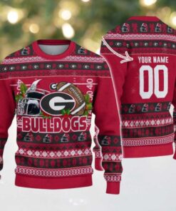 Personalized Georgia Bulldogs Logo Football NCAA Ugly Christmas Sweater