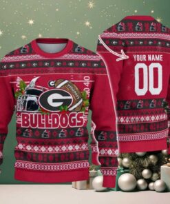 Personalized Georgia Bulldogs Logo Football NCAA Ugly Christmas Sweater