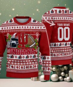 Personalized Indiana Hoosiers Logo Football NCAA Ugly Christmas Sweater