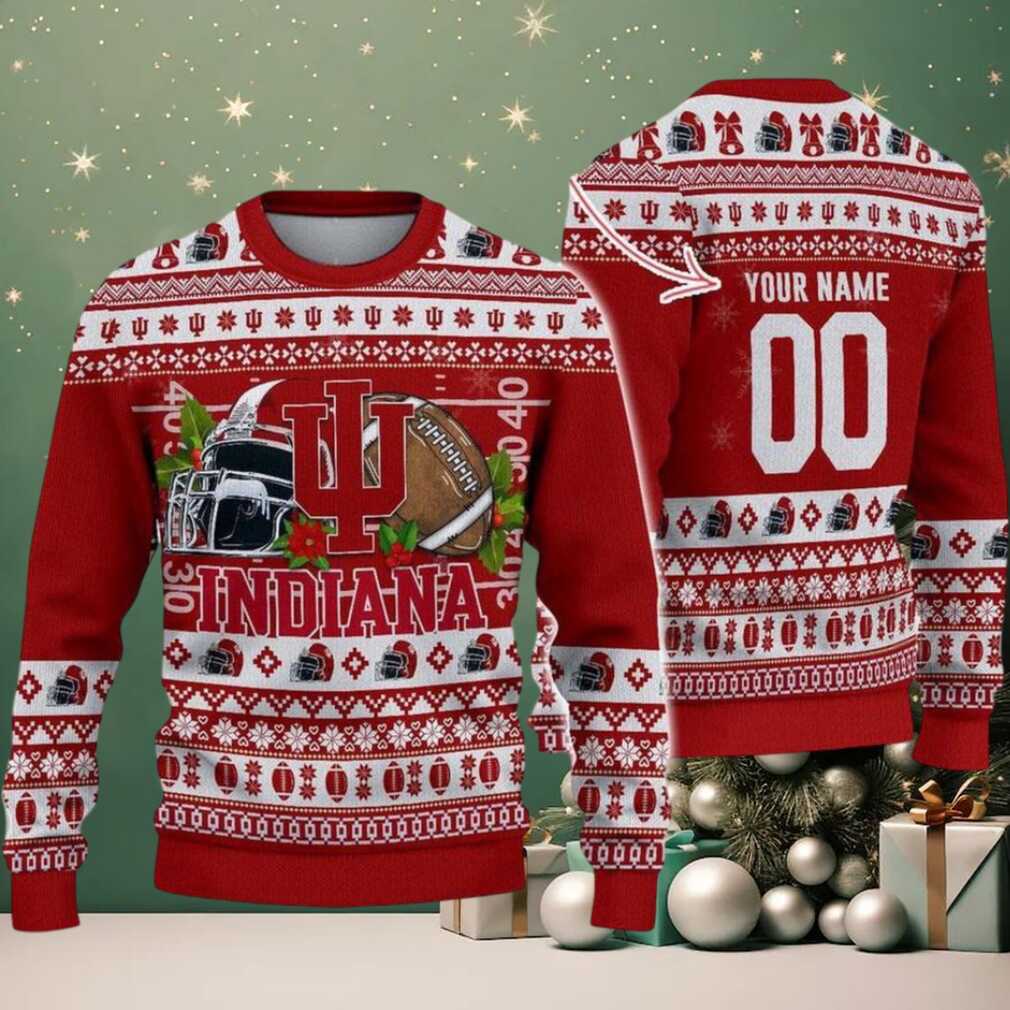 Personalized Indiana Hoosiers Logo Football NCAA Ugly Christmas Sweater Personalized Indiana Hoosiers Logo Football NCAA Ugly Christmas Sweater