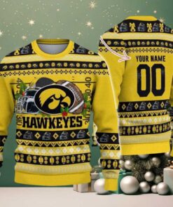 Personalized Iowa Hawkeyes Logo Football NCAA Ugly Christmas Sweater