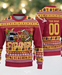 Personalized Iowa State Cyclones Logo Football NCAA Ugly Christmas Sweater