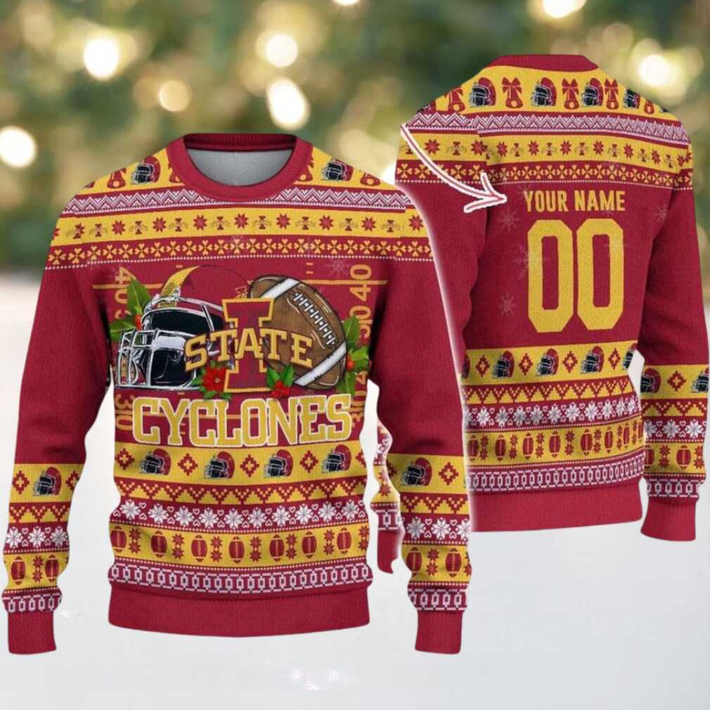 Personalized Iowa State Cyclones Logo Football NCAA Ugly Christmas Sweater Personalized Iowa State Cyclones Logo Football NCAA Ugly Christmas Sweater