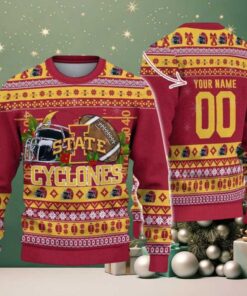 Personalized Iowa State Cyclones Logo Football NCAA Ugly Christmas Sweater