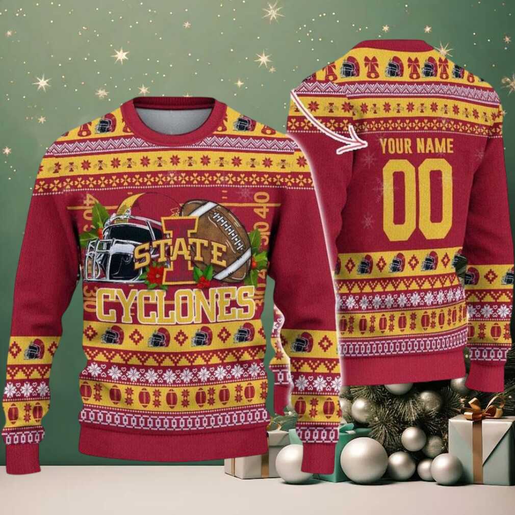 Personalized Iowa State Cyclones Logo Football NCAA Ugly Christmas Sweater Personalized Iowa State Cyclones Logo Football NCAA Ugly Christmas Sweater