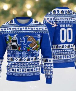 Personalized Kentucky Wildcats Logo Football NCAA Ugly Christmas Sweater