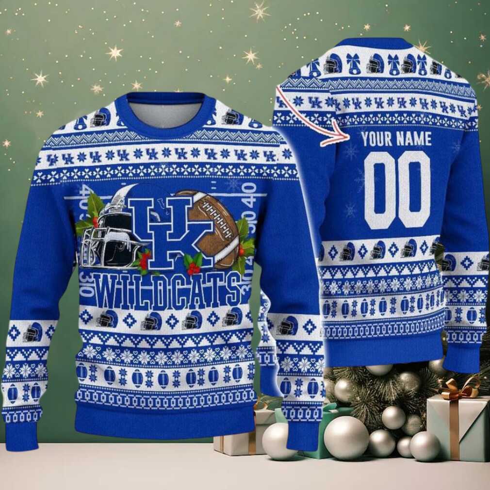 Personalized Kentucky Wildcats Logo Football NCAA Ugly Christmas Sweater Personalized Kentucky Wildcats Logo Football NCAA Ugly Christmas Sweater