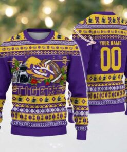 Personalized LSU Tigers Logo Football NCAA Ugly Christmas Sweater