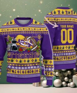 Personalized LSU Tigers Logo Football NCAA Ugly Christmas Sweater