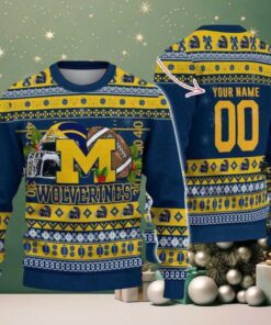 Personalized Michigan Wolverines Logo Football NCAA Ugly Christmas Sweater