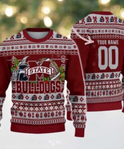 Personalized Mississippi State Bulldogs Logo Football NCAA Ugly Christmas Sweater