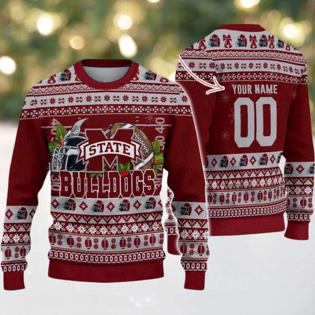 Personalized Mississippi State Bulldogs Logo Football NCAA Ugly Christmas Sweater Personalized Mississippi State Bulldogs Logo Football NCAA Ugly Christmas Sweater
