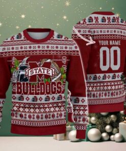 Personalized Mississippi State Bulldogs Logo Football NCAA Ugly Christmas Sweater