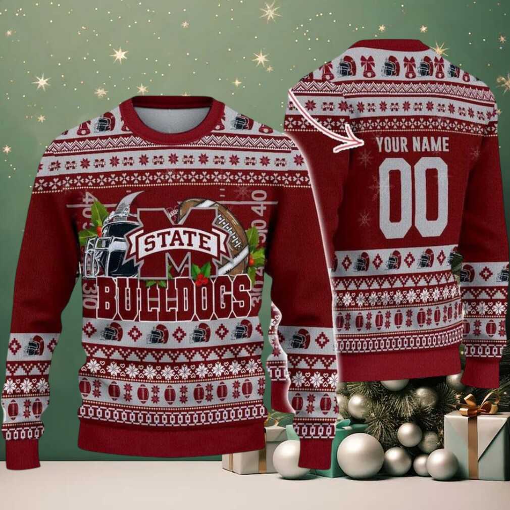 Personalized Mississippi State Bulldogs Logo Football NCAA Ugly Christmas Sweater Personalized Mississippi State Bulldogs Logo Football NCAA Ugly Christmas Sweater