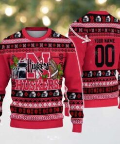 Personalized Nebraska Cornhuskers Logo Football NCAA Ugly Christmas Sweater