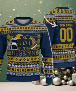 Personalized Notre Dame Fighting Irish Logo Football NCAA Ugly Christmas Sweater