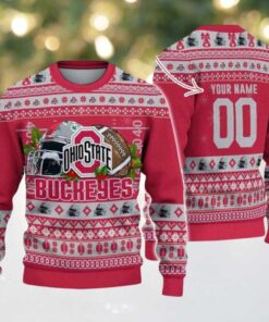 Personalized Ohio State Buckeyes Logo Football NCAA Ugly Christmas Sweater