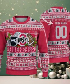 Personalized Ohio State Buckeyes Logo Football NCAA Ugly Christmas Sweater