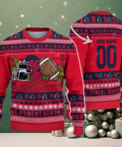 Personalized Ole Miss Rebels Logo Football NCAA Ugly Christmas Sweater