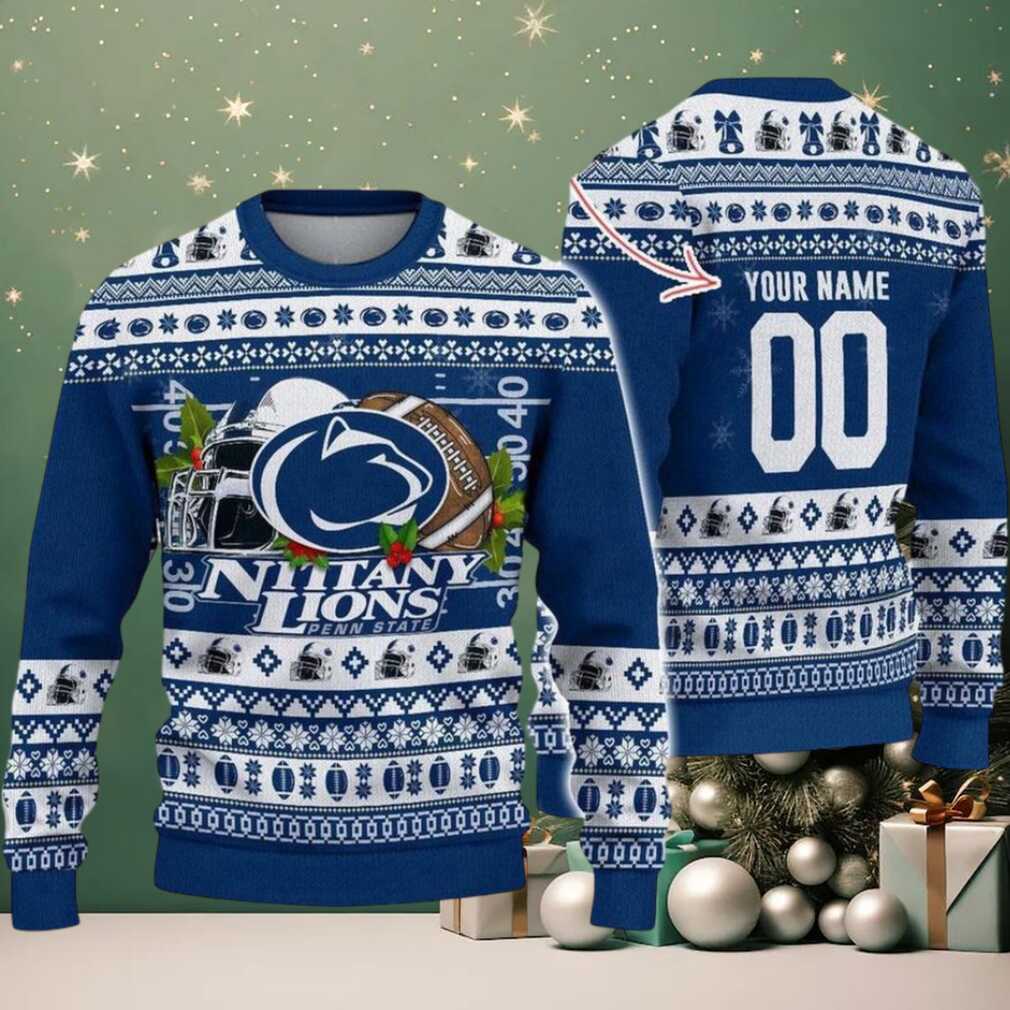 Personalized Penn State Nittany Lions Logo Football NCAA Ugly Christmas Sweater Personalized Penn State Nittany Lions Logo Football NCAA Ugly Christmas Sweater