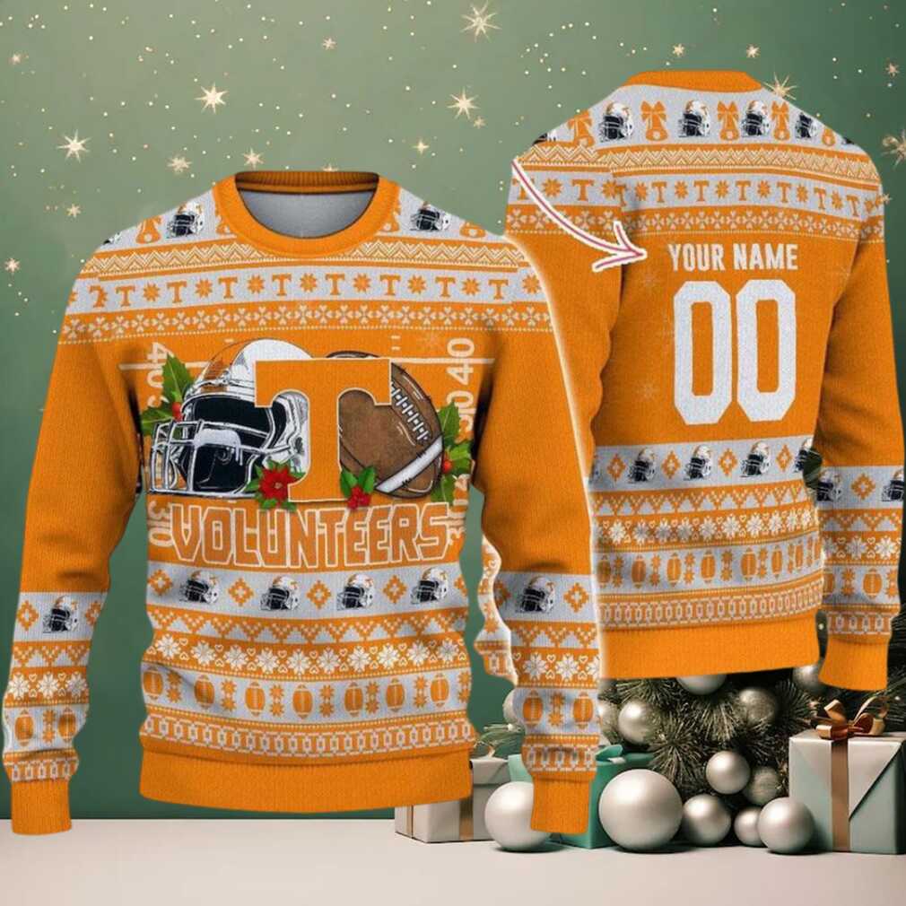 Personalized Tennessee Volunteers Logo Football NCAA Ugly Christmas Sweater Personalized Tennessee Volunteers Logo Football NCAA Ugly Christmas Sweater