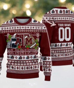 Personalized Texas A&M Aggies Logo Football NCAA Ugly Christmas Sweater