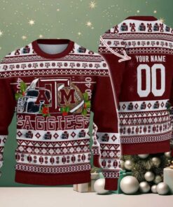 Personalized Texas A&M Aggies Logo Football NCAA Ugly Christmas Sweater