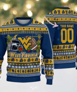 Personalized West Virginia Mountaineers Logo Football NCAA Ugly Christmas Sweater
