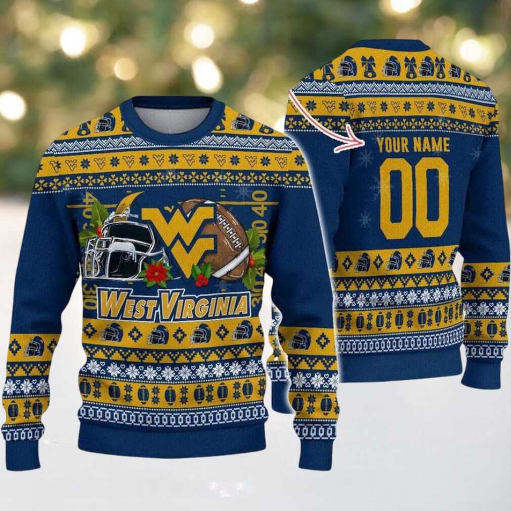 Personalized West Virginia Mountaineers Logo Football NCAA Ugly Christmas Sweater Personalized West Virginia Mountaineers Logo Football NCAA Ugly Christmas Sweater