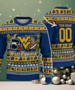 Personalized West Virginia Mountaineers Logo Football NCAA Ugly Christmas Sweater