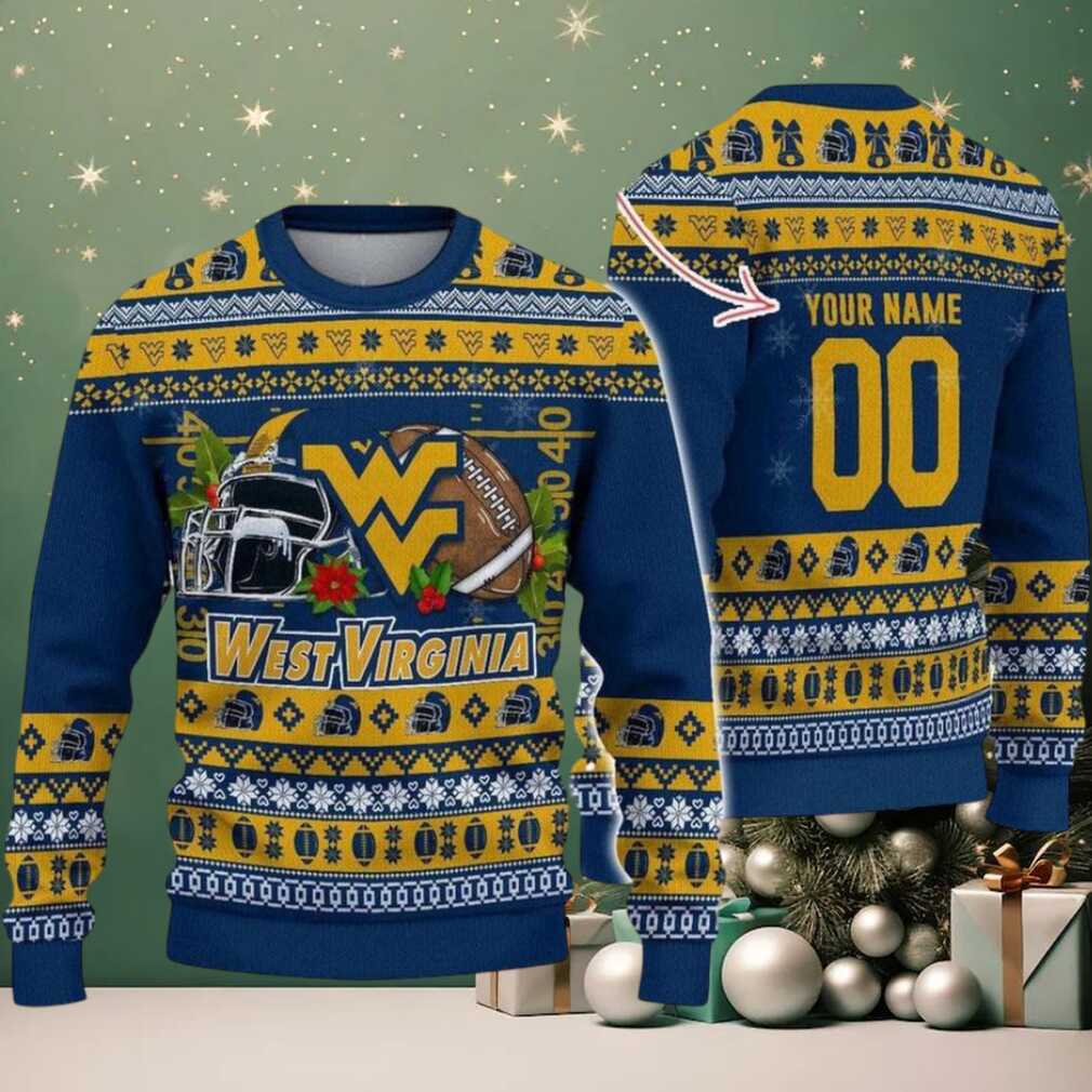 Personalized West Virginia Mountaineers Logo Football NCAA Ugly Christmas Sweater Personalized West Virginia Mountaineers Logo Football NCAA Ugly Christmas Sweater