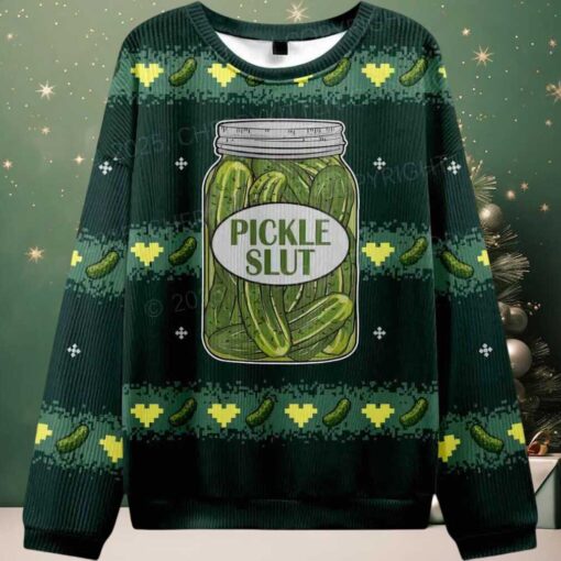 Pickle Slut Y2K Ugly Christmas Sweater