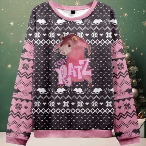 Pink Ratz Y2K Christmas Knit Ugly Christmas Sweater