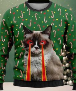 Pizza Cat With Laser Eyes Xmas Ugly Christmas Sweater Christmas Gift For Cat Love Christmas Fashion Winter 5516