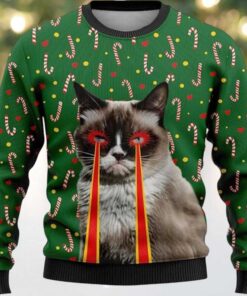 Pizza Cat With Laser Eyes Xmas Ugly Christmas Sweater Christmas Gift For Cat Love Christmas Fashion Winter 5516