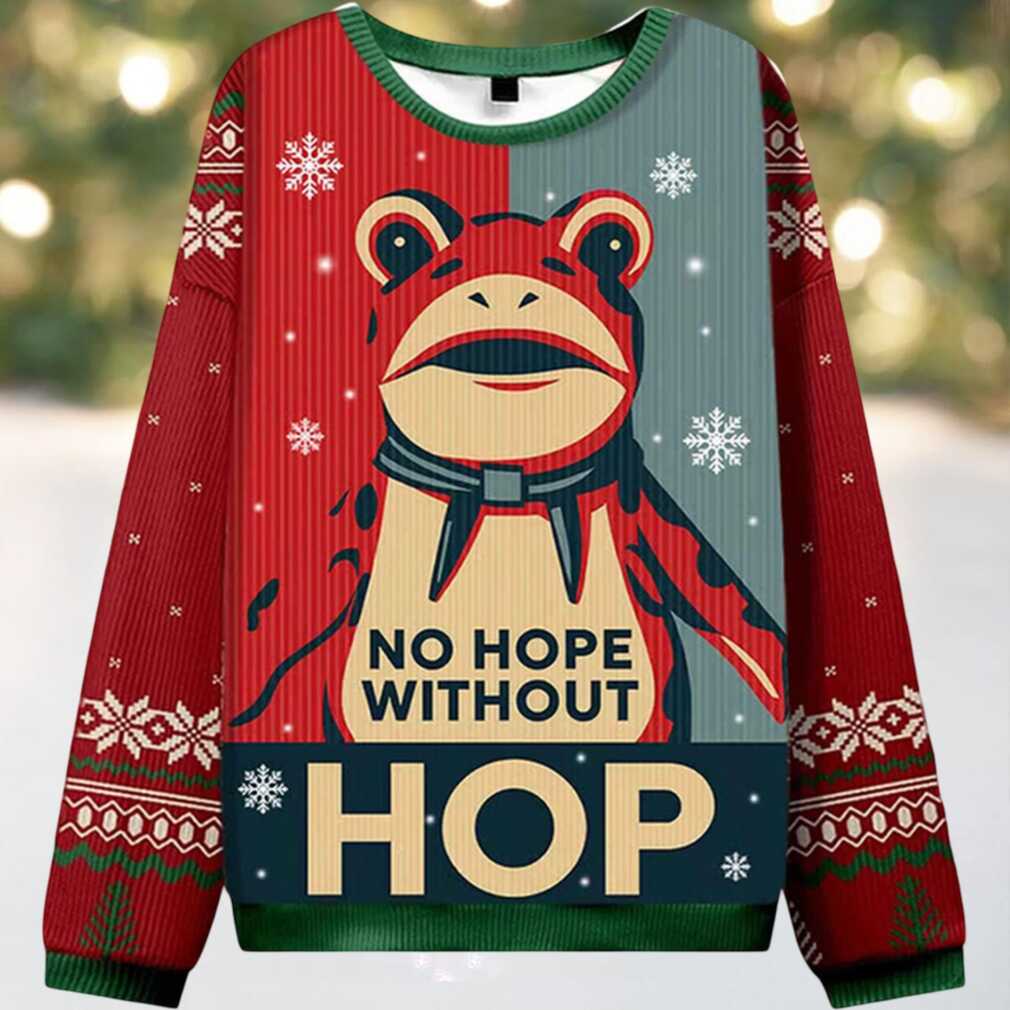 Portland Frog No Hope Without Hop Ugly Christmas Sweater, hoodie, sweater, long sleeve and tank top Portland Frog No Hope Without Hop Ugly Christmas Sweater Back